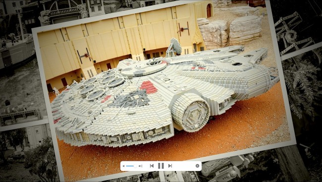 Screenshot of Apple Photos Slideshow Featuring Millennium Falcon at Legoland