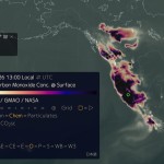 Carbon Monoxide Data over Western North America from Nullschool Earth Map February 2016