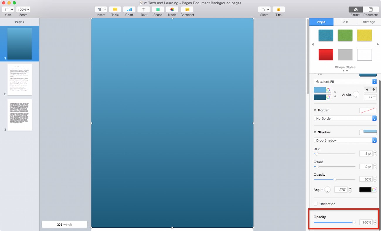 How to Change the Background Color of an Apple Pages Document